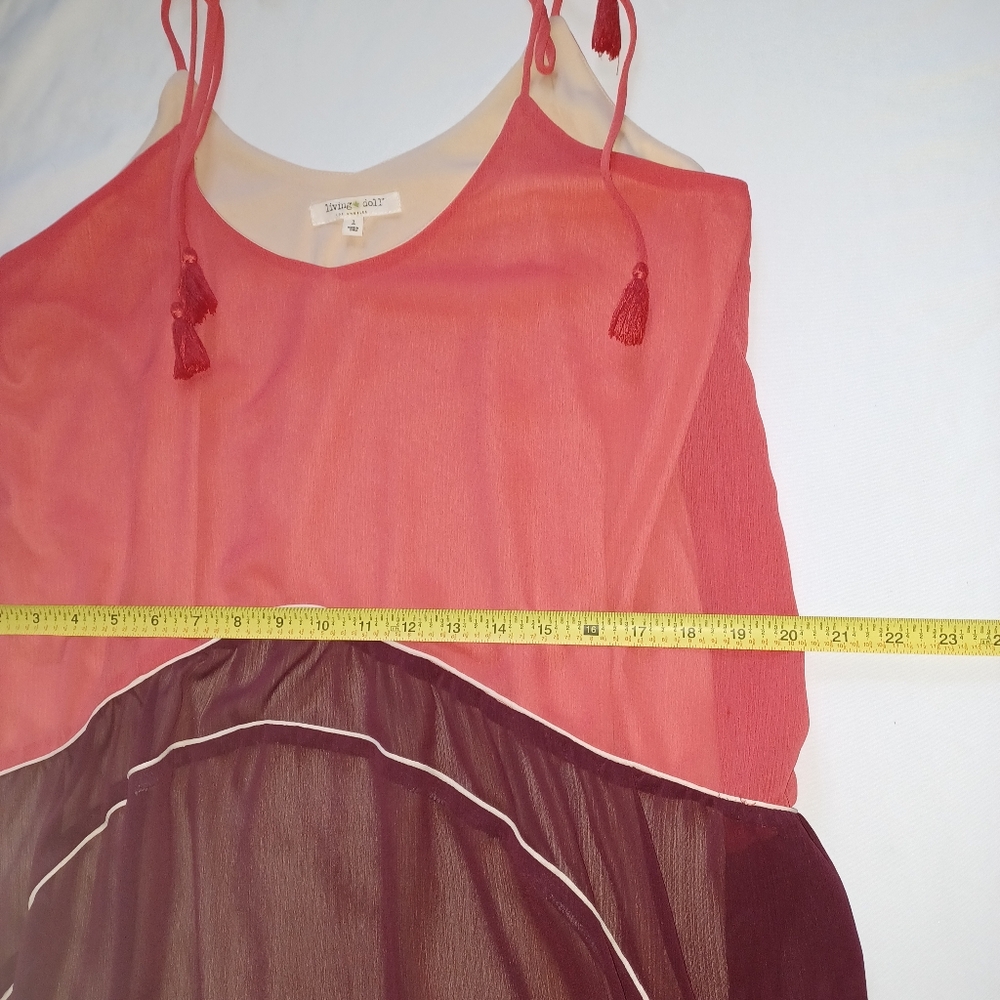 Living Doll Dress Women Size 1 Red and Burgundy Dress - Picture 10 of 14